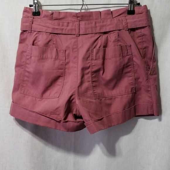 Loft.  Pleated Dusty Pink Shorts; 4 Cargo Pockets; Cinched Belt. Size 2. EUC - Picture 8 of 10